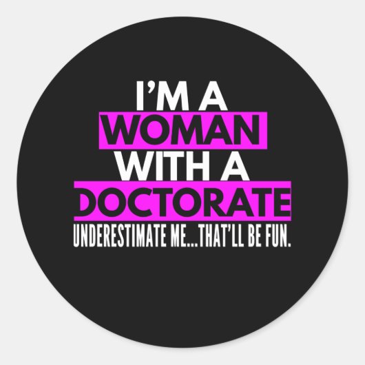Frau Doktor Geschenke für Frauen Frau Miss Frau Ph Runder Aufkleber (Vorderseite)