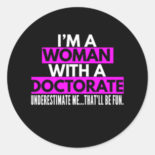 Frau Doktor Geschenke für Frauen Frau Miss Frau Ph Runder Aufkleber