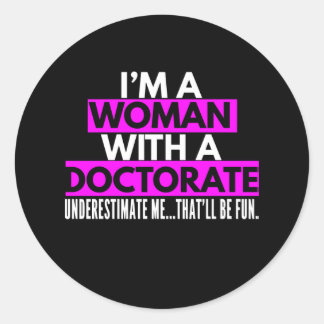Frau Doktor Geschenke für Frauen Frau Miss Frau Ph Runder Aufkleber