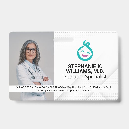 Frau Doktor | Pediatrie Baby Logo Ausweis (Vorderseite)