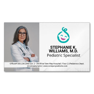 Frau Doktor Pediatrie Baby Logo Magnetische Visitenkarte