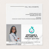 Frau Doktor | Pediatrie Baby Logo Visitenkarten (Außenseite Aufgefaltet)
