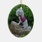 Frau Dolly MaltiPoo Keramik Ornament (Rechts)