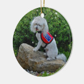 Frau Dolly MaltiPoo Keramik Ornament (Links)