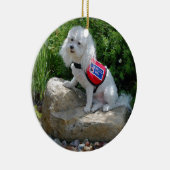 Frau Dolly MaltiPoo Keramikornament (Rechts)