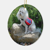 Frau Dolly MaltiPoo Keramikornament (Links)