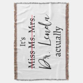 Frau Dr. Funny Spaß PHD Decke (Vorderseite Vertikal)