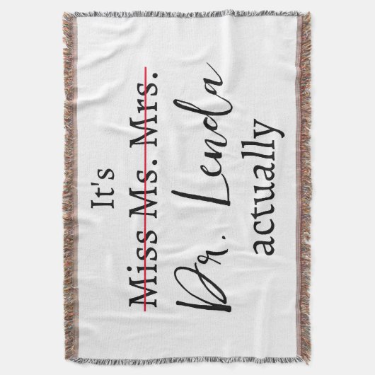 Frau Dr. Funny Spaß PHD Decke (Vorderseite Vertikal)