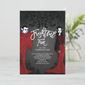 Frau Dracula Costume Halloween-Party Einladung (Stehend Vorderseite)