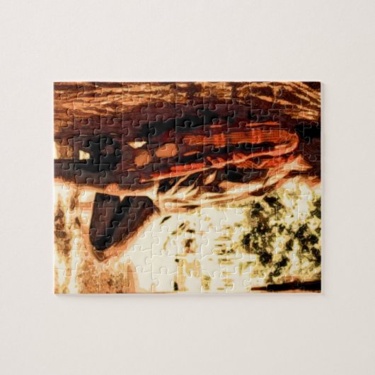 Frau durch einen Baum Puzzle (Horizontal)