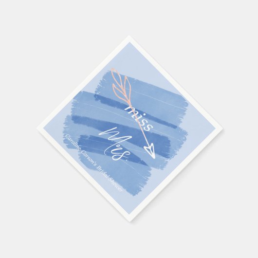 Frau Dusky Blue Paint Swash Serviette (Ecke)