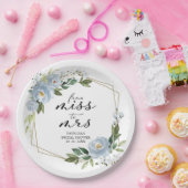 Frau Dusty Blue Geometric Brautparty Pappteller (Party)