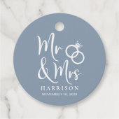 Frau Dusty Blue Wedding Geschenkanhänger (Vorderseite)