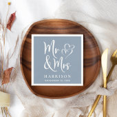 Frau Dusty Blue Wedding Reception Serviette