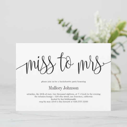 Frau EDITABLE COLOR Junggeselinnen-Abschied Einladung (Stehend Vorderseite)