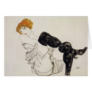 Frau Egon Schiele- in den schwarzen Strümpfen
