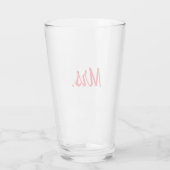 Frau Ehefrau Couple Monogram Red Bold Custom Glas (Rückseite)