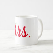 Frau Ehefrau Couple Monogram Red Bold Custom Kaffeetasse (VorderseiteRechts)