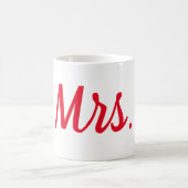 Frau Ehefrau Couple Monogram Red Bold Custom Kaffeetasse (Mittel)