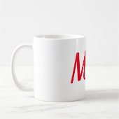 Frau Ehefrau Couple Monogram Red Bold Custom Kaffeetasse (Links)
