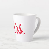 Frau Ehefrau Couple Monogram Red Bold Custom Milchtasse (Rechte Ecke)