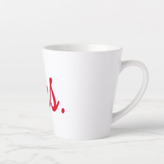 Frau Ehefrau Couple Monogram Red Bold Custom Milchtasse (Rechts)