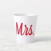 Frau Ehefrau Couple Monogram Red Bold Custom Milchtasse (Vorderseite)