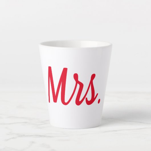Frau Ehefrau Couple Monogram Red Bold Custom Milchtasse (Vorderseite)