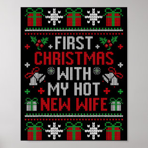 Frau Ehemann erstes Weihnachten Frisch verheiratet Poster