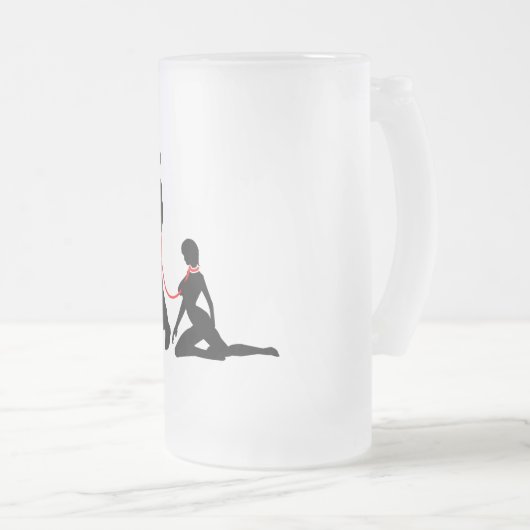 Frau ein der Leine - Böse Männer Mattglas Bierglas (VorderseiteRechts)