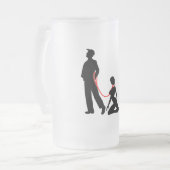 Frau ein der Leine - Böse Männer Mattglas Bierglas (Vorderseite Links)