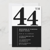 Frau Elegant 44. Geburtstagseinladung Black Einladung (Vorderseite)