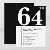 Frau Elegant 64. Geburtstagseinladung Chic Simple Einladung (Vorne/Hinten)