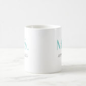 Frau Elegant Aqua Personalisiert Wedding Monogram Kaffeetasse (Mittel)