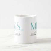 Frau Elegant Aqua Personalisiert Wedding Monogram Kaffeetasse (Mittel)
