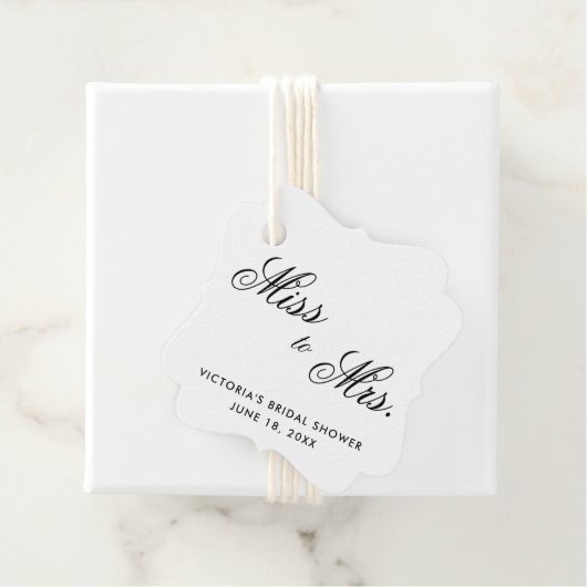 Frau Elegant Black and White Brautparty Geschenkanhänger (Beispiel)