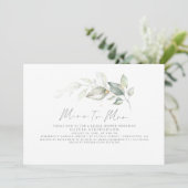 Frau Elegant Greenery Brautparty Einladung (Stehend Vorderseite)