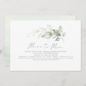 Frau Elegant Greenery Brautparty Einladung (Vorne/Hinten)