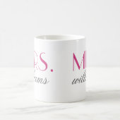 Frau Elegant Hot Pink Personalisiert Wedding Monog Kaffeetasse (Mittel)