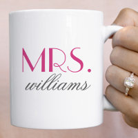 Frau Elegant Hot Pink Personalisiert Wedding Monog