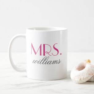 Frau Elegant Hot Pink Personalisiert Wedding Monog Kaffeetasse