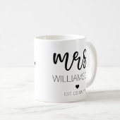 Frau Elegant Individuelle Name Wedding New Couple Kaffeetasse (VorderseiteRechts)