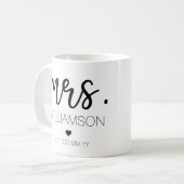 Frau Elegant Individuelle Name Wedding New Couple Kaffeetasse (Vorderseite Links)