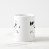 Frau Elegant Individuelle Name Wedding New Couple Kaffeetasse (Mittel)