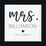 Frau Elegant Individuelle Name Wedding New Couple  Magnet<br><div class="desc">Frau Elegant Individuelle Name Hochzeit New Couple Geschenke!</div>