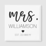 Frau Elegant Individuelle Name Wedding New Couple  Magnet<br><div class="desc">Frau Elegant Individuelle Name Hochzeit New Couple Geschenke!</div>