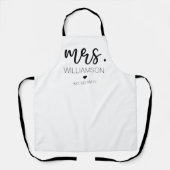 Frau Elegant Individuelle Name Wedding New Couple  Schürze (Vorderseite)