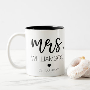 Frau Elegant Individuelle Name Wedding New Couple  Zweifarbige Tasse