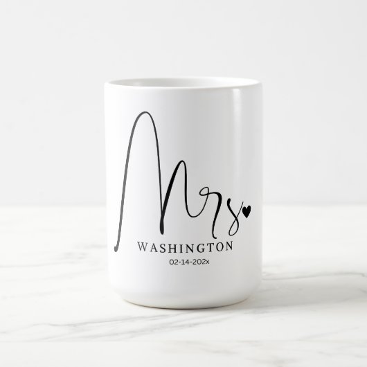 Frau Elegant Scripted Wedding Coffee Tasse (Mittel)