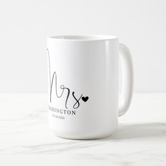 Frau Elegant Scripted Wedding Coffee Tasse (VorderseiteRechts)